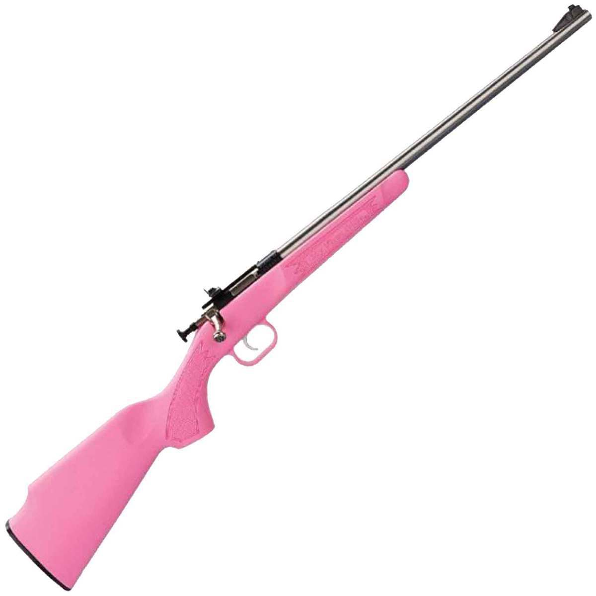 Crickett Synthetic Stock Compact Pink/Stainless Steel Bolt Action Rifle - 22 Long Rifle - 16.1in Crickett Synthetic Stock Compact Pink/Stainless Steel Bolt Action Rifle - 22 Long Rifle - 16.1in