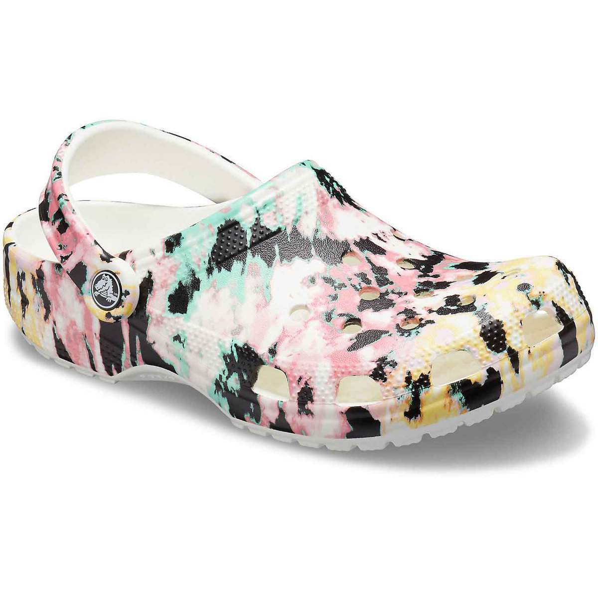 blue tie dye crocs womens