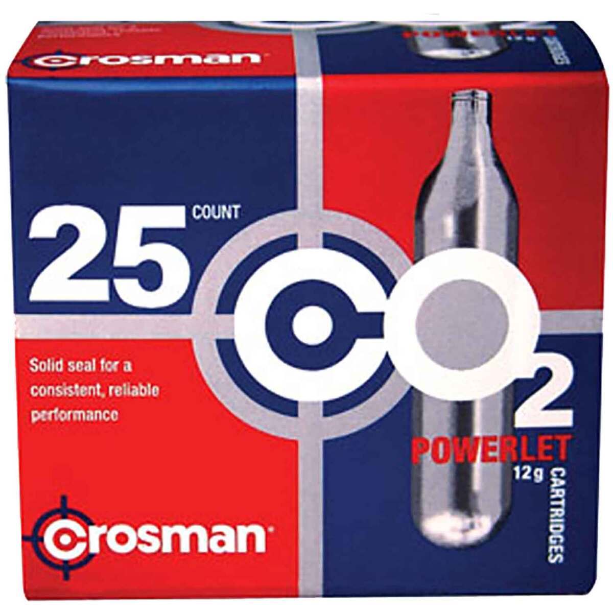 Crosman Powerlet Co2 Cartridges - 12g - 25 Count - Silver Crosman Powerlet Co2 Cartridges - 12g - 25 Count - Silver
