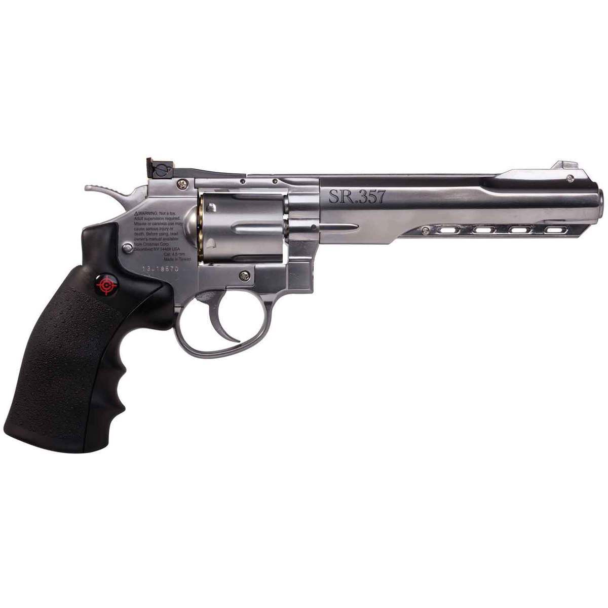 Crosman SR357 Silver CO2 Air Revolver - .357 BB - Silver/Black