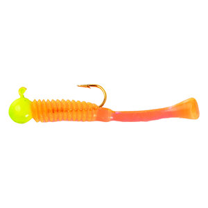 Cubby Lures Mini Mite Ice Fishing Jig - Lime/Orange, 1/32oz