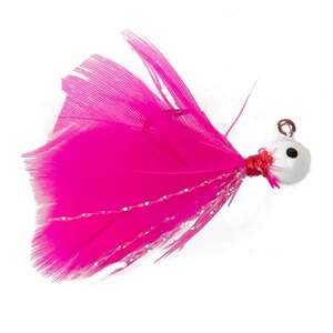 Custom Jigs and Spins Flu Flu Jig Marabou Jig - White/Pink Rainbow, 1/32oz