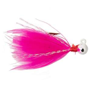 Custom Jigs and Spins Flu Flu Jig Marabou Jig - White/Pink Rainbow, 1/64oz