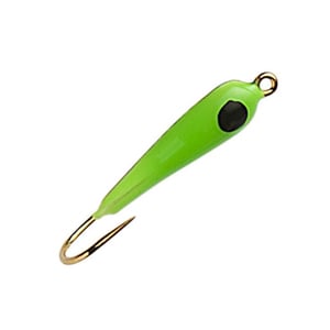 Custom Jigs & Spins Rocker Ice Fishing Jig - Yellow Chartreuse, 1/64oz