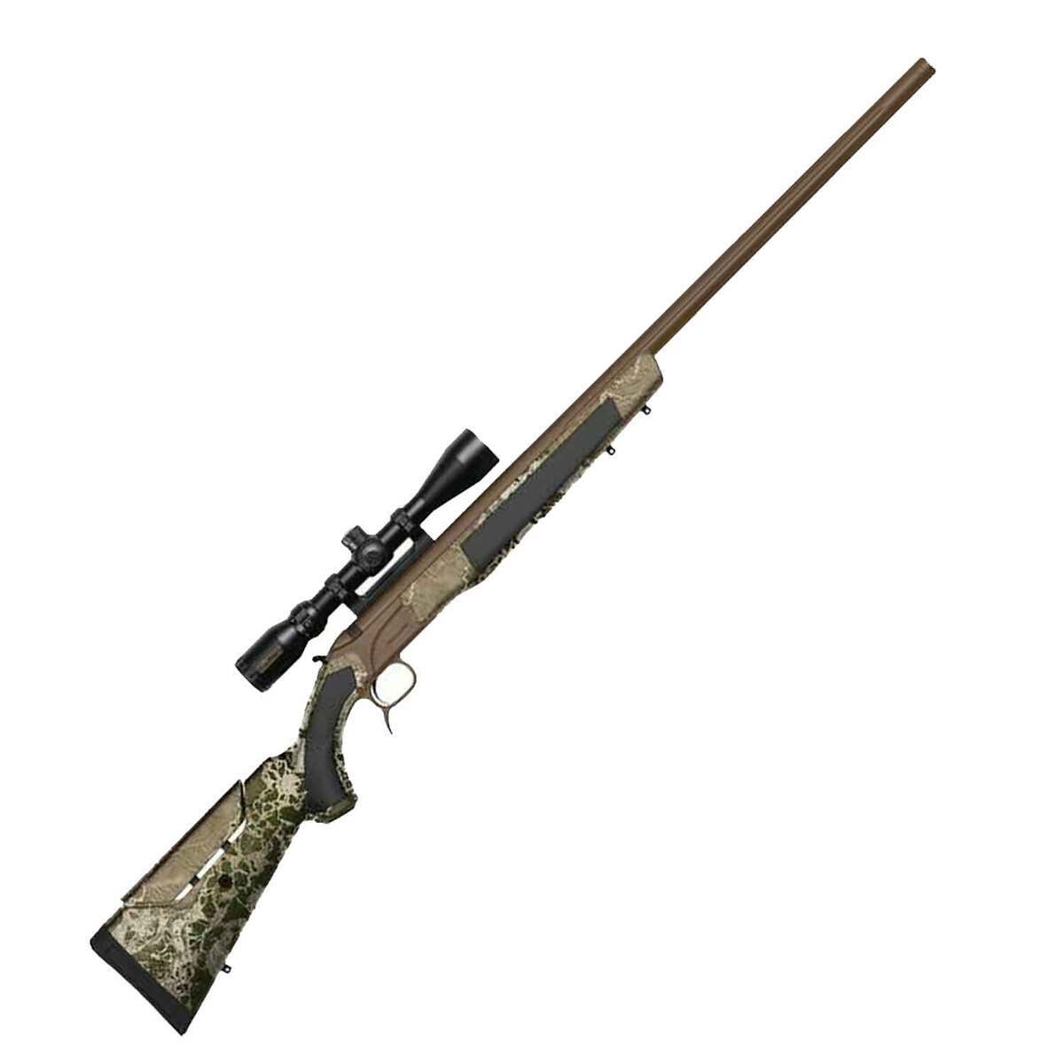 CVA Accura LR-X 45 Caliber Cerakote Patriot Brown Break Action-Hammer Fire In-Line Muzzleloader w/ 3-10x44mm Scope - 30in - Camo CVA Accura LR-X 45 Caliber Cerakote Patriot Brown Break Action-Hammer Fire In-Line Muzzleloader w/ 3-10x44mm Scope - 30in - Camo