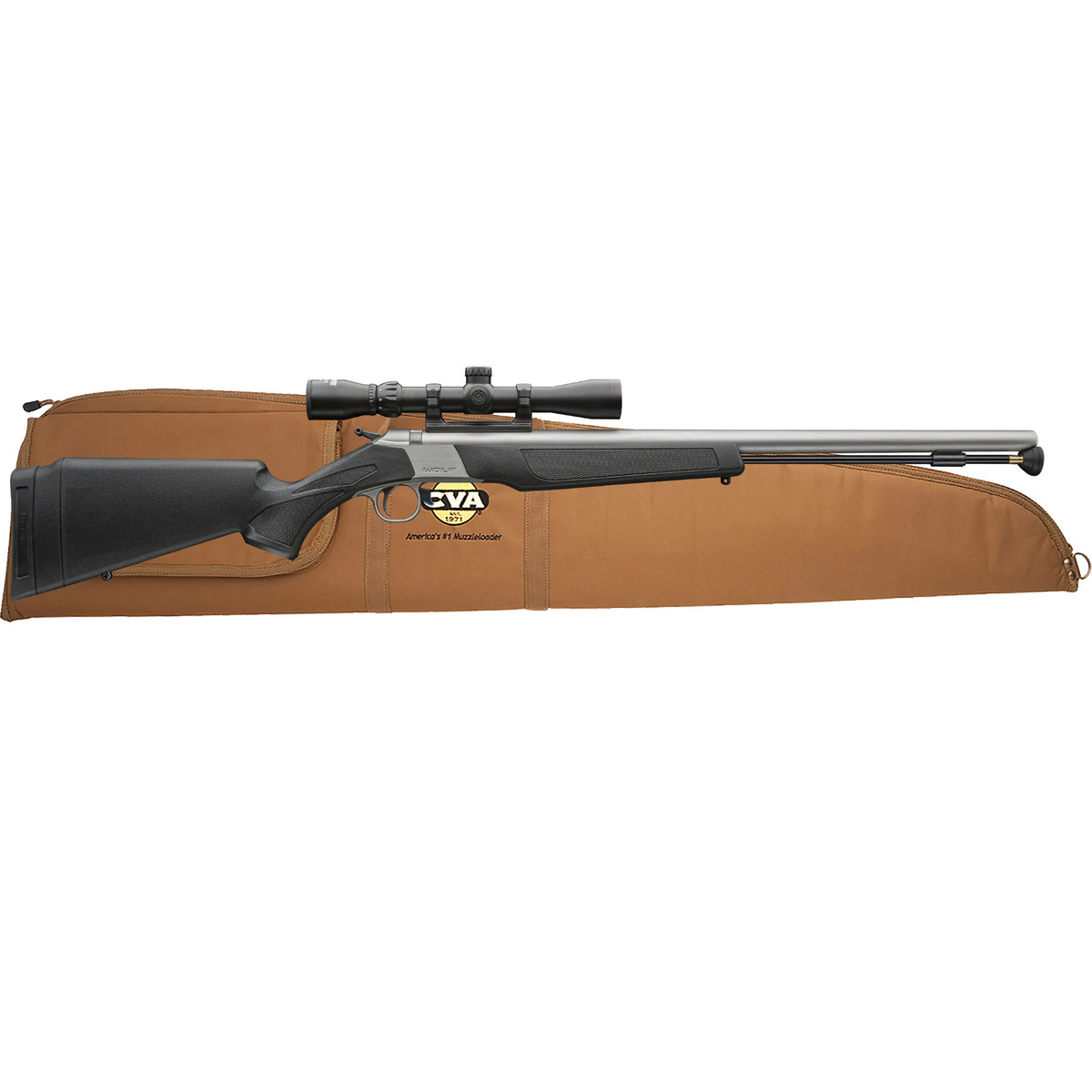 CVA Wolf V2 50 Caliber Matte Black Break Action-Hammer Fire In-line Muzzleloader - 24in - Black CVA Wolf V2 50 Caliber Matte Black Break Action-Hammer Fire In-line Muzzleloader - 24in - Black