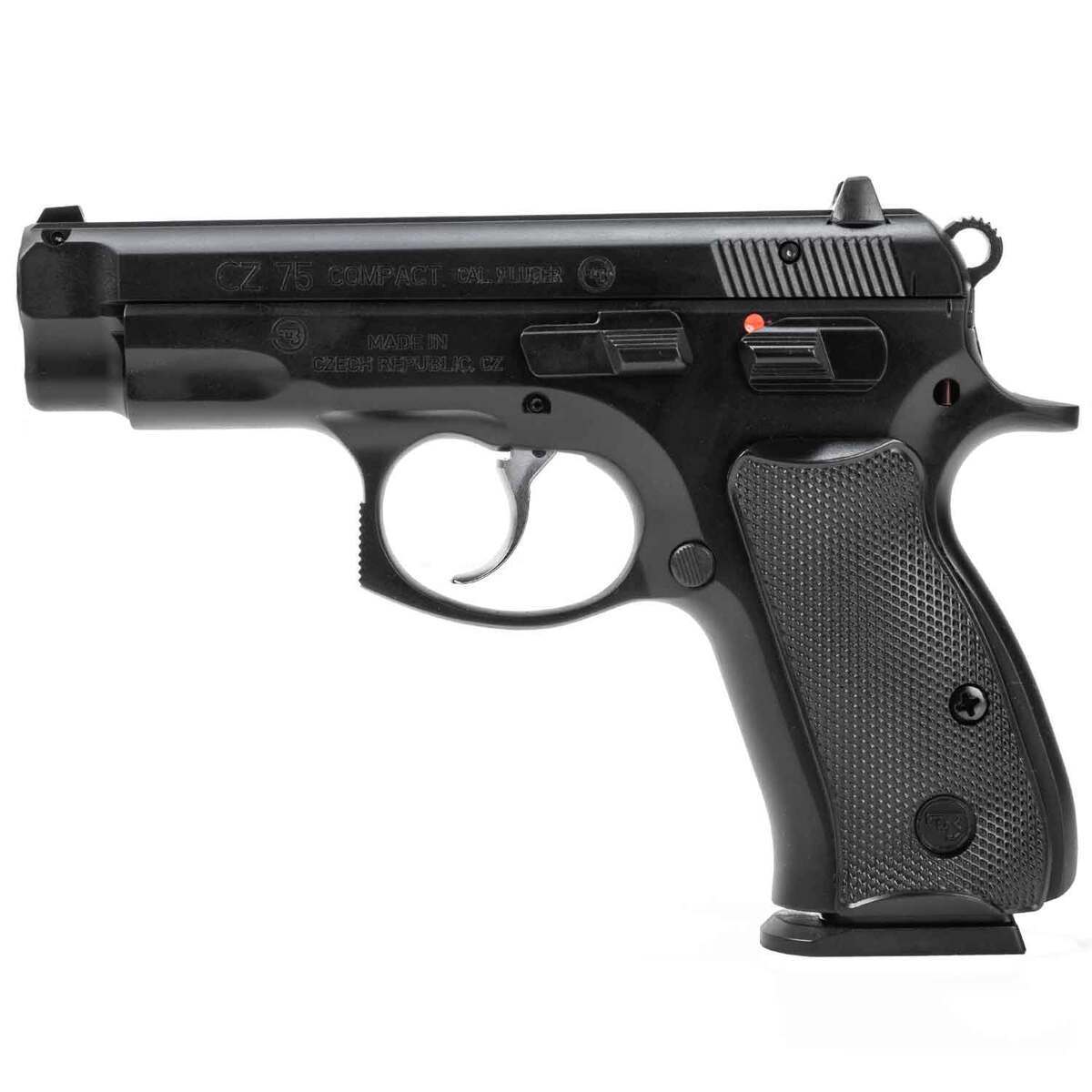 CZ USA CZ 75 Compact 9mm Luger 3.75in Black Polycoat Pistol - 10+1 Rounds - Black CZ USA CZ 75 Compact 9mm Luger 3.75in Black Polycoat Pistol - 10+1 Rounds - Black