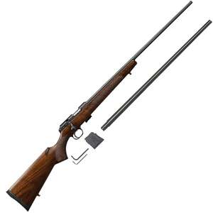 CZ 457 American Walnut Bolt Action Rifle - 22 Long Rifle / 17 HMR - 24in