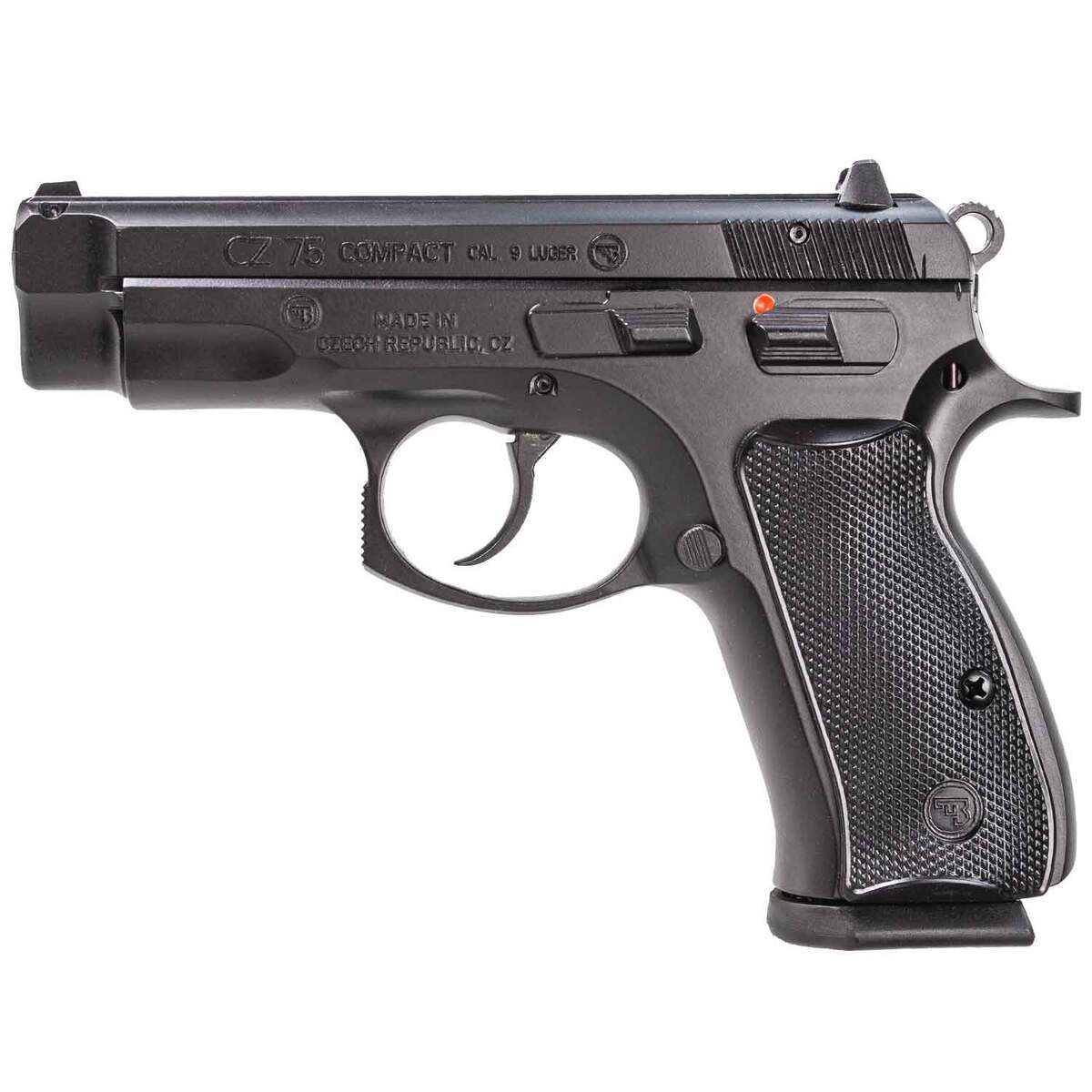 CZ USA CZ 75 Compact 9mm Luger 3.75in Black Polycoat Pistol - 15+1 Rounds - Black CZ USA CZ 75 Compact 9mm Luger 3.75in Black Polycoat Pistol - 15+1 Rounds - Black