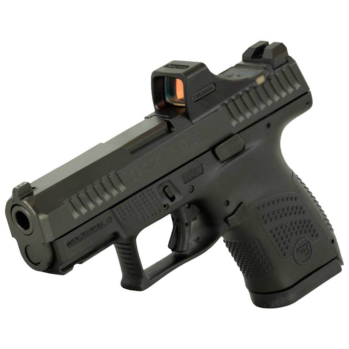 CZ USA P-10 S with Holosun SCS Green Dot Sight 9mm Luger 3.5in Black Nitride Pistol - 12+1 Rounds - Black CZ USA P-10 S with Holosun SCS Green Dot Sight 9mm Luger 3.5in Black Nitride Pistol - 12+1 Rounds - Black