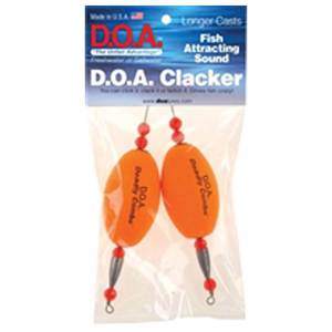 D.O.A. Lures Deadly Combo Oval Clacker Float - Orange, 2pk