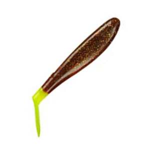 D.O.A. Lures Jerk Soft Jerkbait - Rootbeer Chartreuse Tail, 4in