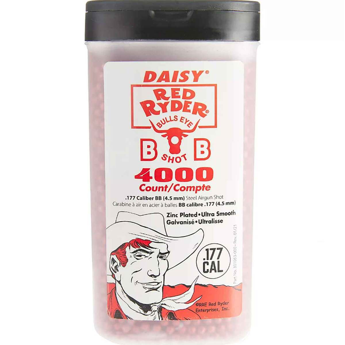 Daisy Red Ryder Bullseye 177 Caliber 4.5mm BB Ammo - 4,000 Rounds Daisy Red Ryder Bullseye 177 Caliber 4.5mm BB Ammo - 4,000 Rounds