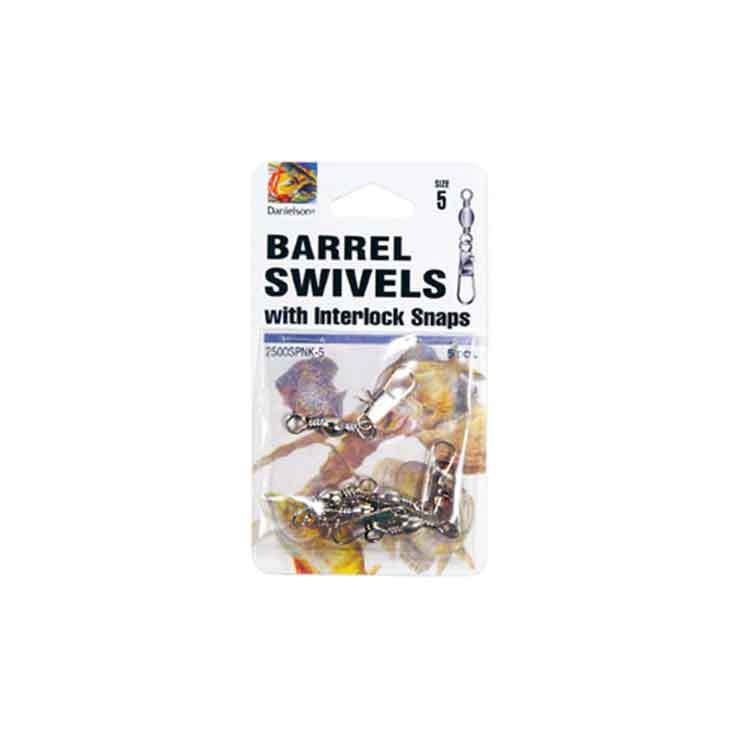 Danielson Crane Swivel W/Interlock Snap - Nickel 10 Danielson Crane Swivel W/Interlock Snap - Nickel 10