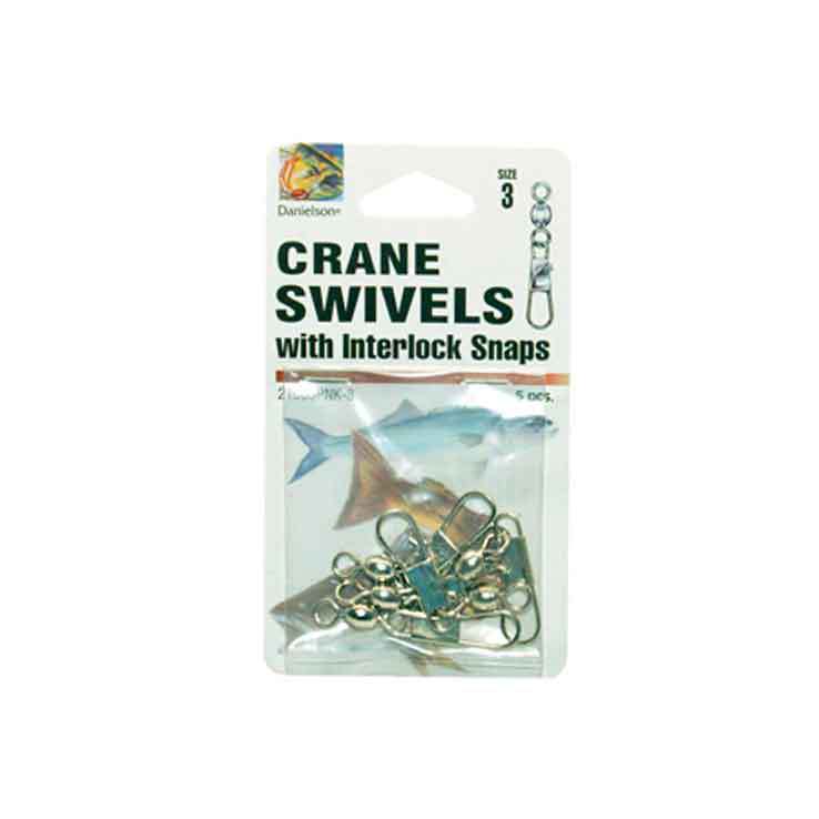 Danielson Crane Swivel W/Interlock Snap - Nickel 10 Danielson Crane Swivel W/Interlock Snap - Nickel 10