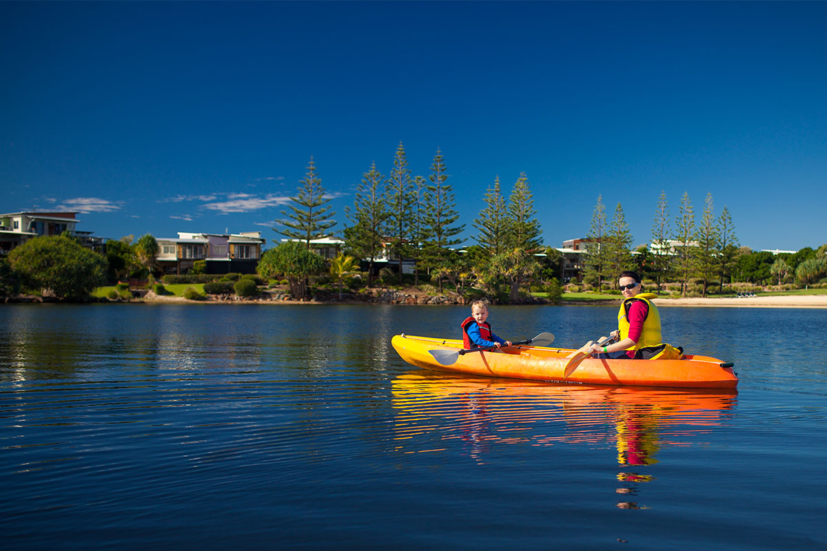 Day touring kayak on lake