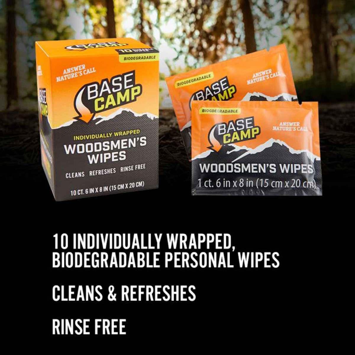 Dead Down Wind Base Camp Biodegradable Woodsmen's Wipes - 10 Count - Orange Dead Down Wind Base Camp Biodegradable Woodsmen's Wipes - 10 Count - Orange