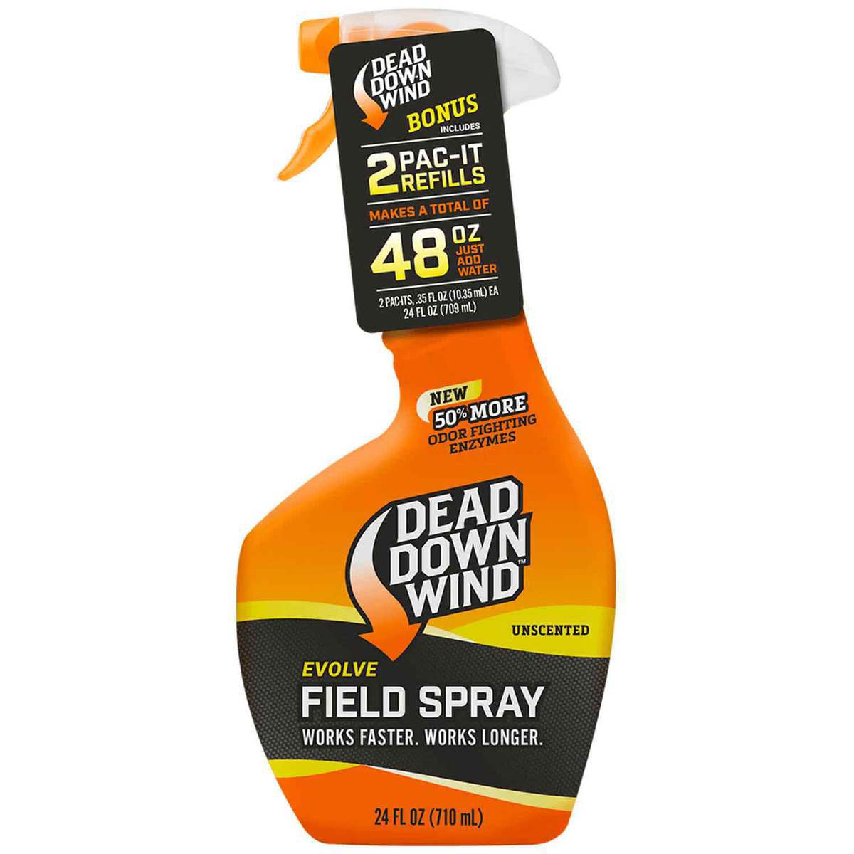 Dead Down Wind Field Spray Pac-It Combo - 48oz - Orange/Black/Yellow 48oz Dead Down Wind Field Spray Pac-It Combo - 48oz - Orange/Black/Yellow 48oz