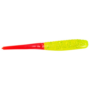 Deadly Dudley Rat Tail Saltwater Soft Bait - Chartreuse Red Tail, 3-1/2in