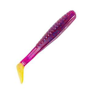 Deadly Dudley Terror Tail Saltwater Soft Bait - Purple Chartreuse Tail, 3-1/2in