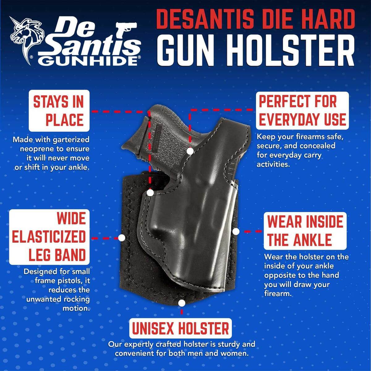 DeSantis Die Hard Ankle Rig Sig Sauer P365 Ankle Right Hand Holster - Black DeSantis Die Hard Ankle Rig Sig Sauer P365 Ankle Right Hand Holster - Black
