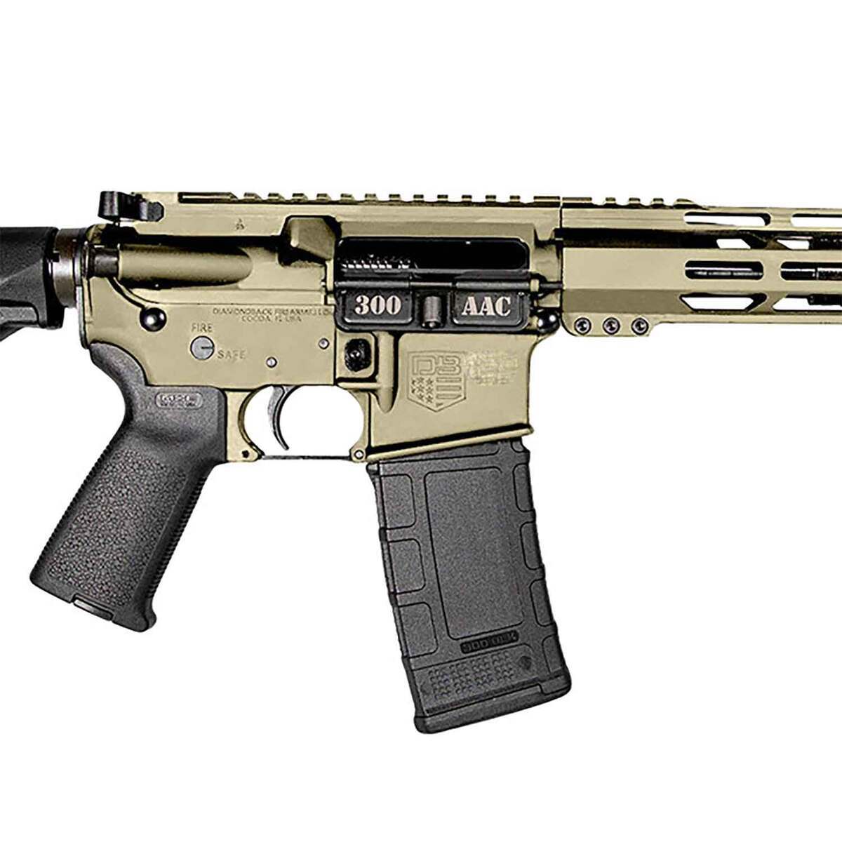 Diamondback DB15 300 AAC Blackout 16in Flat Dark Earth Cerakote Semi Automatic Modern Sporting Rifle - 30+1 Rounds - Tan Diamondback DB15 300 AAC Blackout 16in Flat Dark Earth Cerakote Semi Automatic Modern Sporting Rifle - 30+1 Rounds - Tan