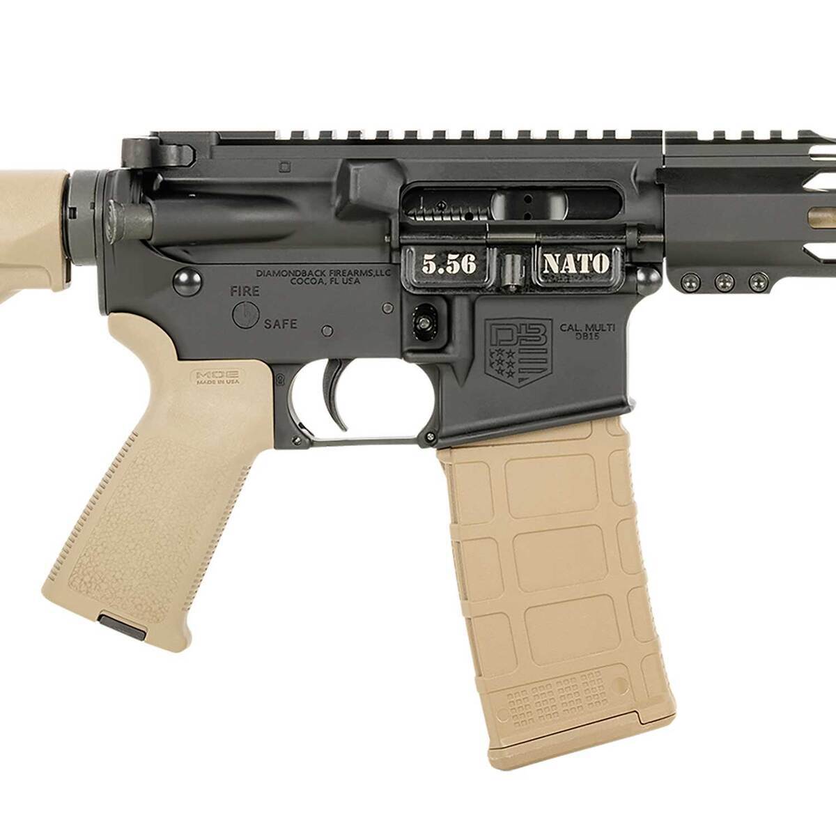 Diamondback DB15 5.56mm NATO 16in FDE/Black Anodized Semi Automatic ...