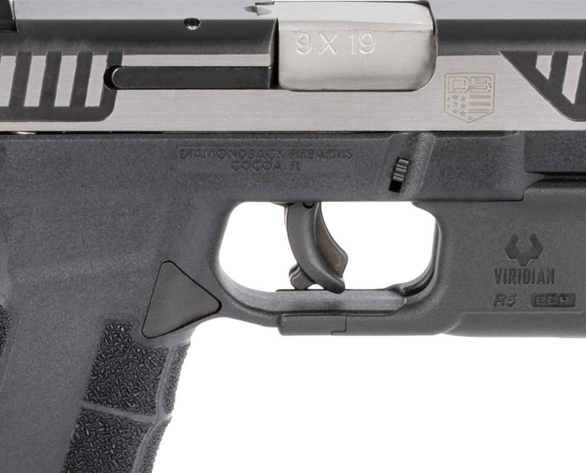 Diamondback DBAM29 Sub-Compact With Viridian Laser 9mm Luger 3.5in Black/Stainless Pistol - 17+1 Rounds - Black Diamondback DBAM29 Sub-Compact With Viridian Laser 9mm Luger 3.5in Black/Stainless Pistol - 17+1 Rounds - Black