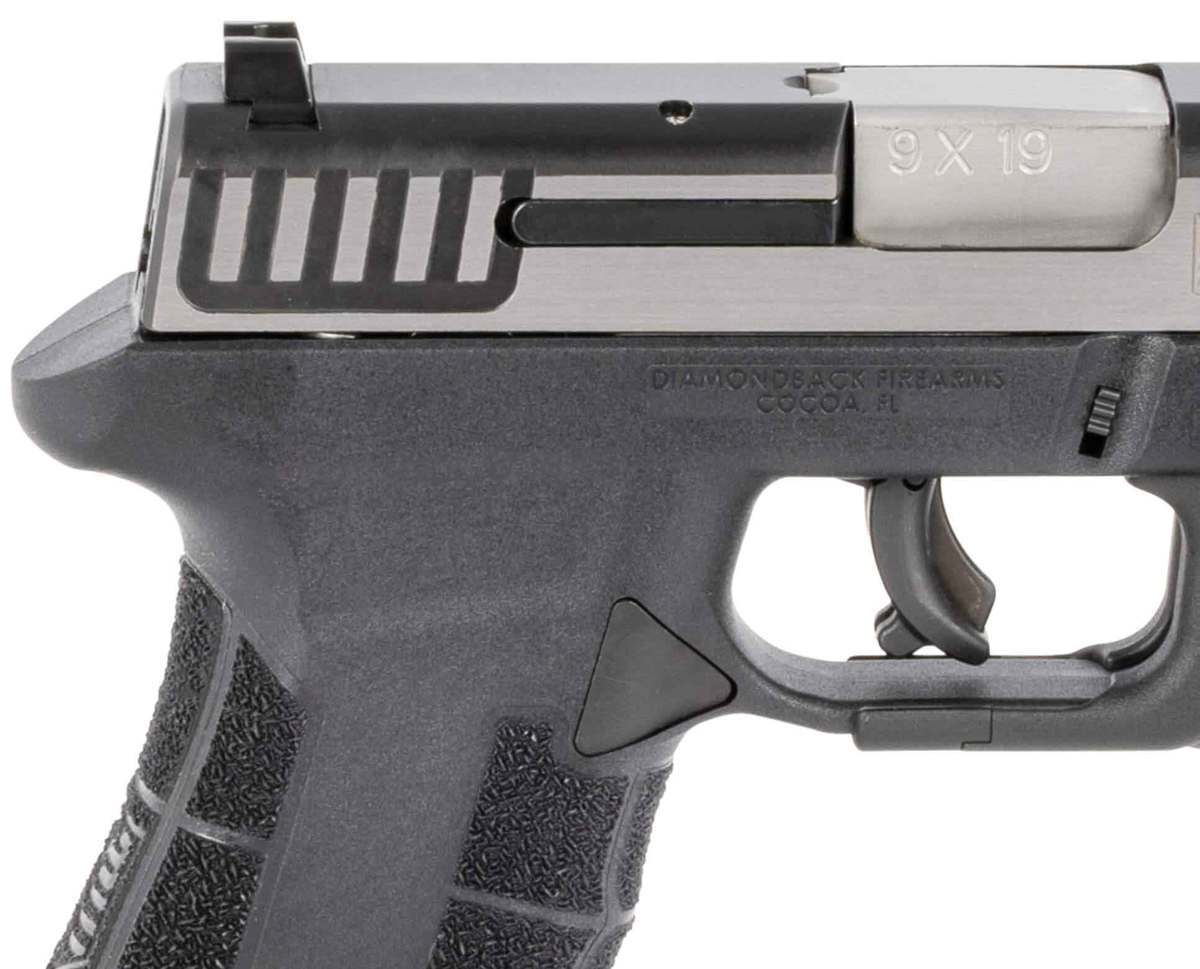 Diamondback DBAM29 Sub-Compact With Viridian Laser 9mm Luger 3.5in Black/Stainless Pistol - 17+1 Rounds - Black Diamondback DBAM29 Sub-Compact With Viridian Laser 9mm Luger 3.5in Black/Stainless Pistol - 17+1 Rounds - Black