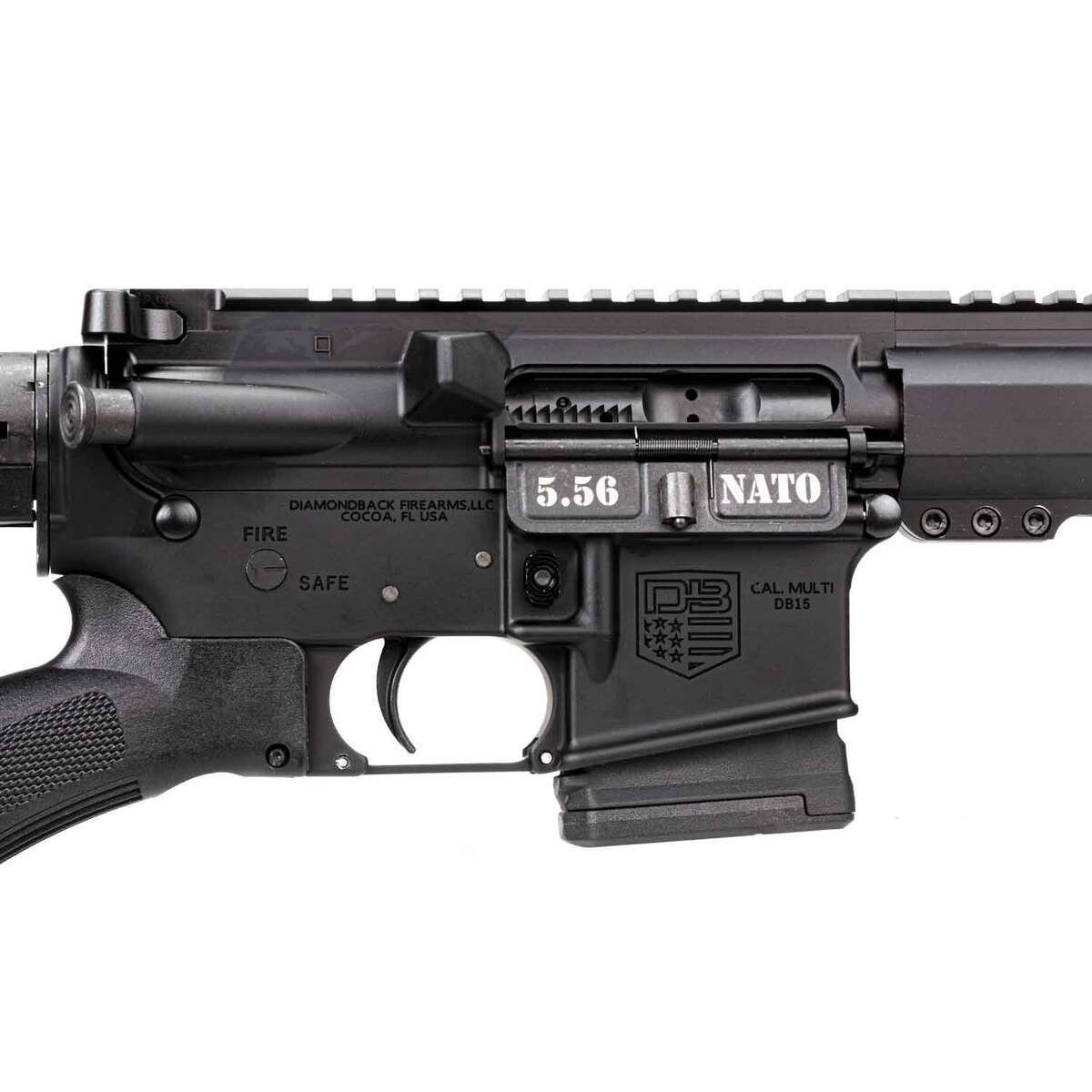 Diamondback Firearms DB15 5.56mm NATO 16in Black Semi Automatic Modern Sporting Rifle - 10+1 Rounds - Black Diamondback Firearms DB15 5.56mm NATO 16in Black Semi Automatic Modern Sporting Rifle - 10+1 Rounds - Black