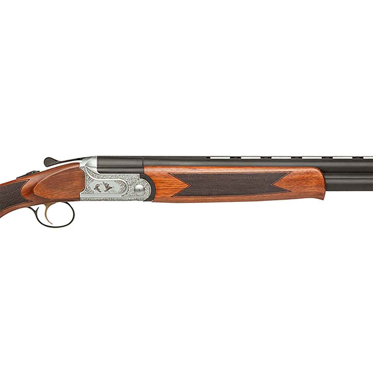 Dickinson Arms Green Wing Satin Silver Walnut 12 Gauge 3in Over Under Shotgun - 28in - Brown Dickinson Arms Green Wing Satin Silver Walnut 12 Gauge 3in Over Under Shotgun - 28in - Brown