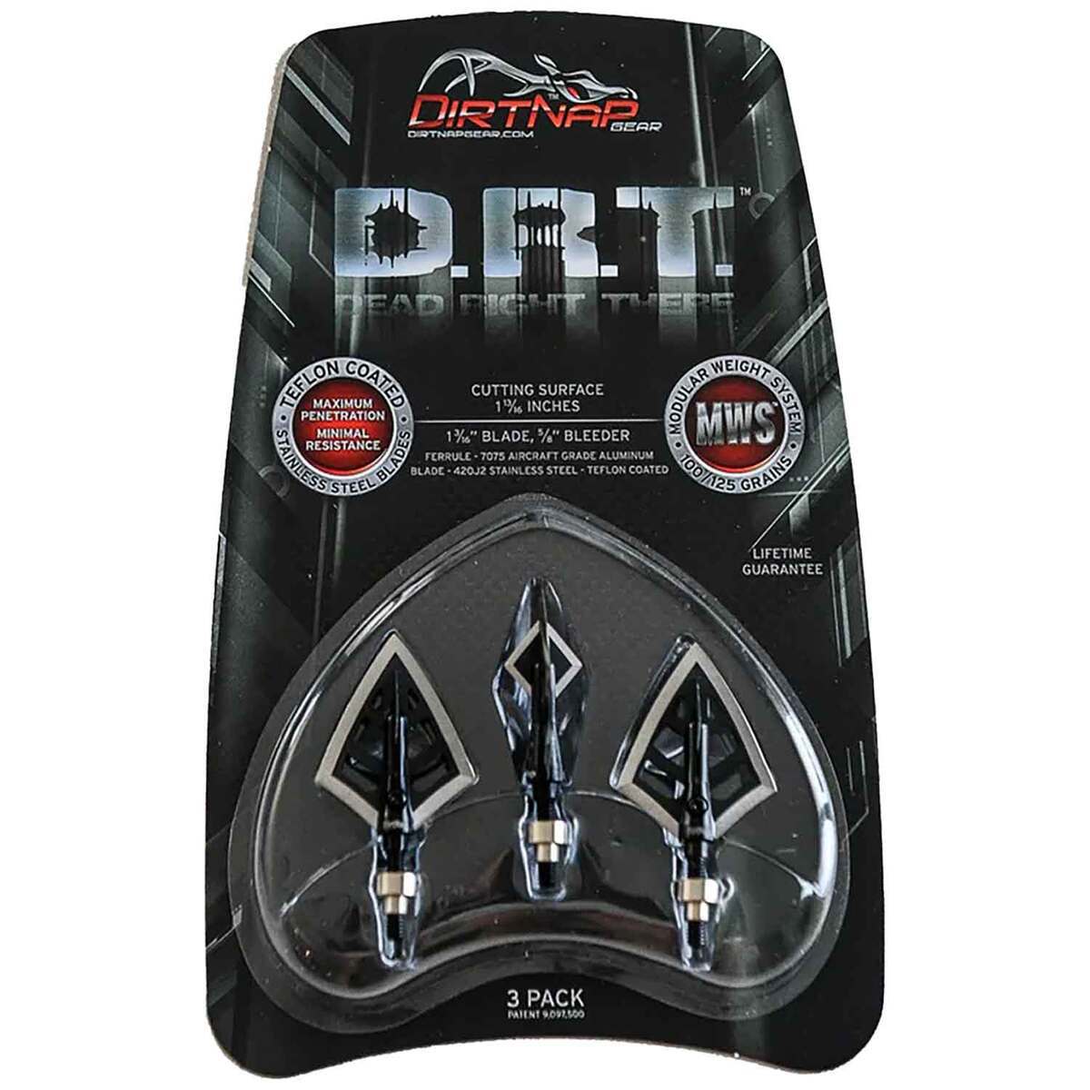 Dirt Nap Gear DRT Double Bevel 100/125gr Fixed Broadhead - 3 Pack Dirt Nap Gear DRT Double Bevel 100/125gr Fixed Broadhead - 3 Pack