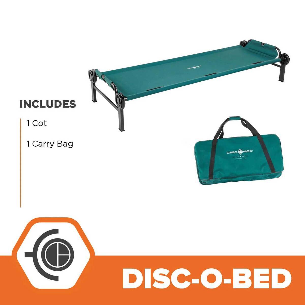 Disc-O-Bed Large Single Camping Cot - Green | Sportsman's Warehouse