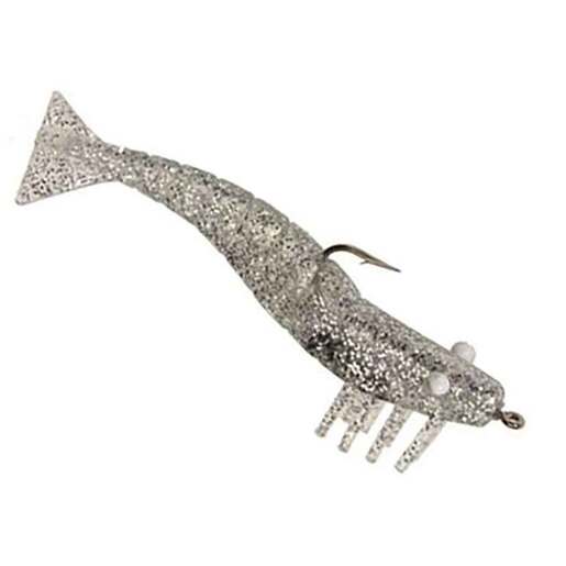 D.O.A. Lures Rigged Shrimp Soft Bait – Silver/Glitter