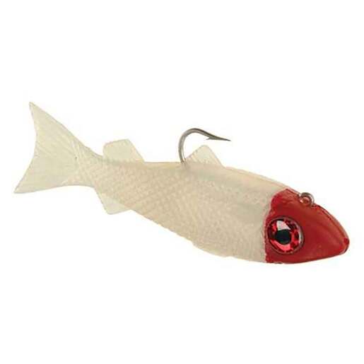 D.O.A. Lures Swimmin’ Mullet Saltwater Soft Swimbait – Pearl/Red Head