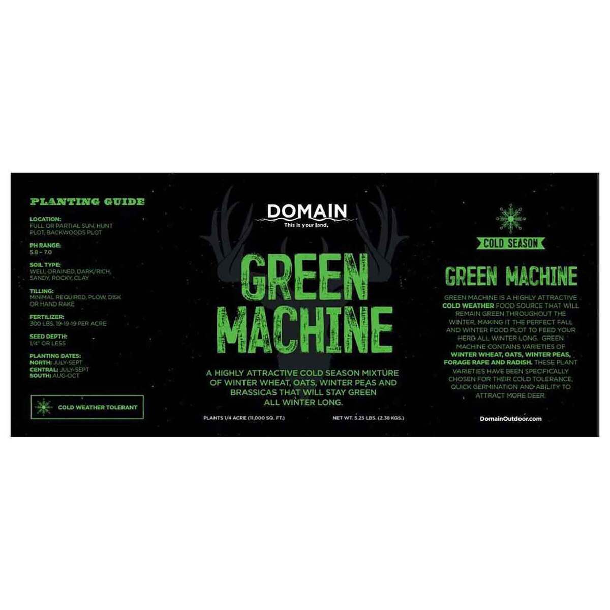 Domain Outdoor Green Machine Deer Food Plot Mix Domain Outdoor Green Machine Deer Food Plot Mix