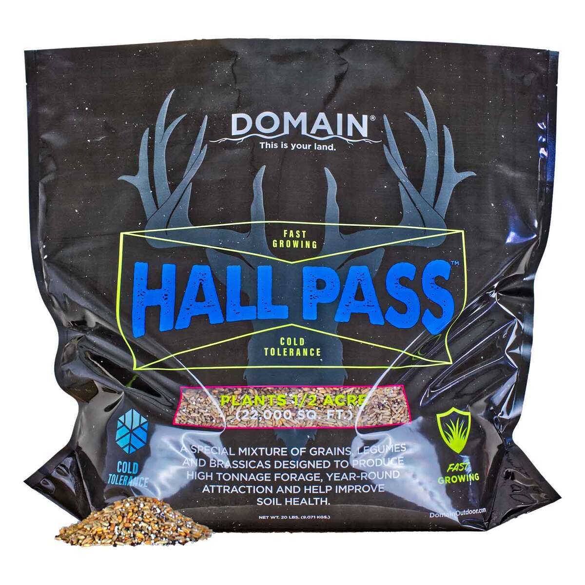 Domain Outdoor Hall Pass Food Plot Mix - 20lbs Domain Outdoor Hall Pass Food Plot Mix - 20lbs