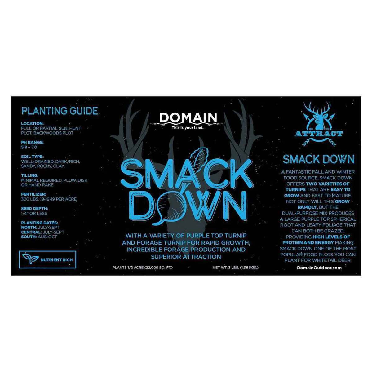 Domain Outdoor Smack Down Deer Food Plot Mix Domain Outdoor Smack Down Deer Food Plot Mix