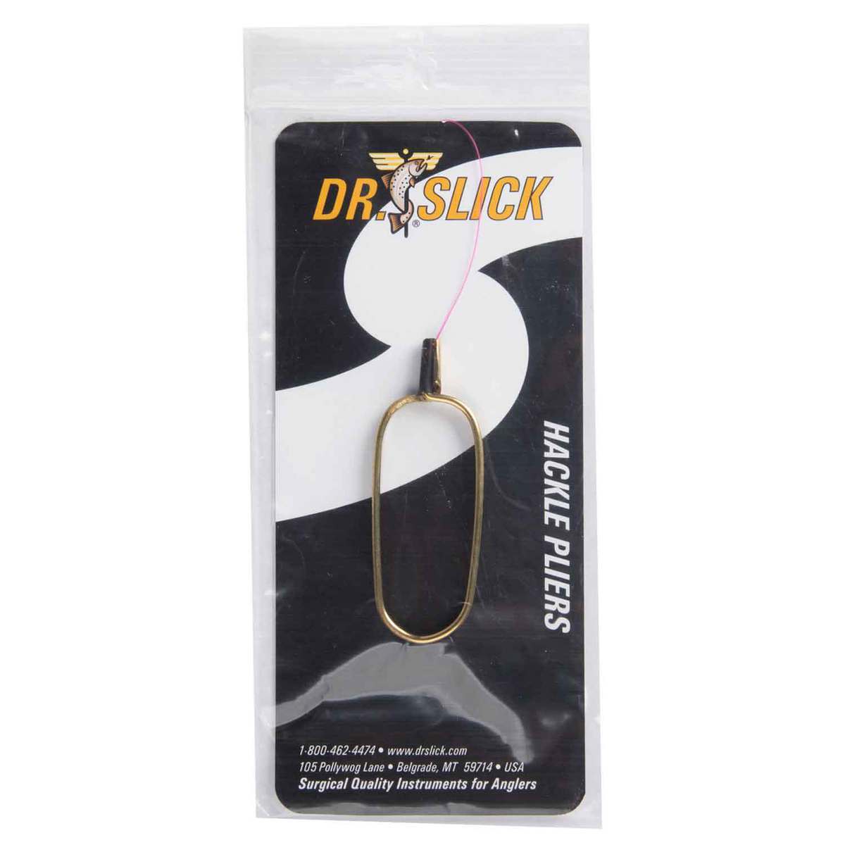 Dr. Slick Co. Non-Rotary Hackle Pliers Fly Tying Tool - 2-1/4in - Brass Dr. Slick Co. Non-Rotary Hackle Pliers Fly Tying Tool - 2-1/4in - Brass