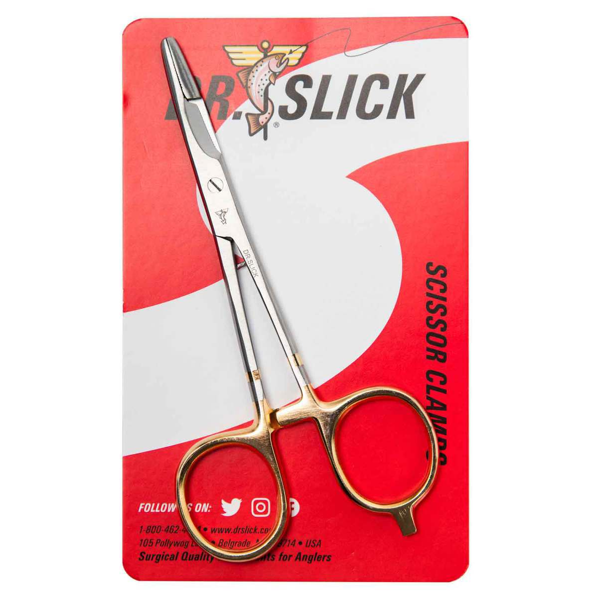 Dr. Slick Co. Straight Tip Scissor Clamp Fly Tying Tool - Gold Loops, 5-1/2in - Gold Loops 5-1/2in Dr. Slick Co. Straight Tip Scissor Clamp Fly Tying Tool - Gold Loops, 5-1/2in - Gold Loops 5-1/2in