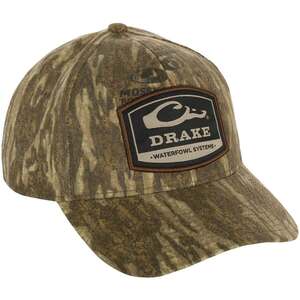 Drake Men's Mossy Oak Bottomland 6-Panel Badge Adjustable Hat - One Size Fits Most