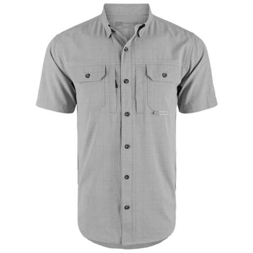 Drake Men's Wingshooter Trey Cross Hatch Short Sleeve Fishing Shirt - Marina Blue 3XL