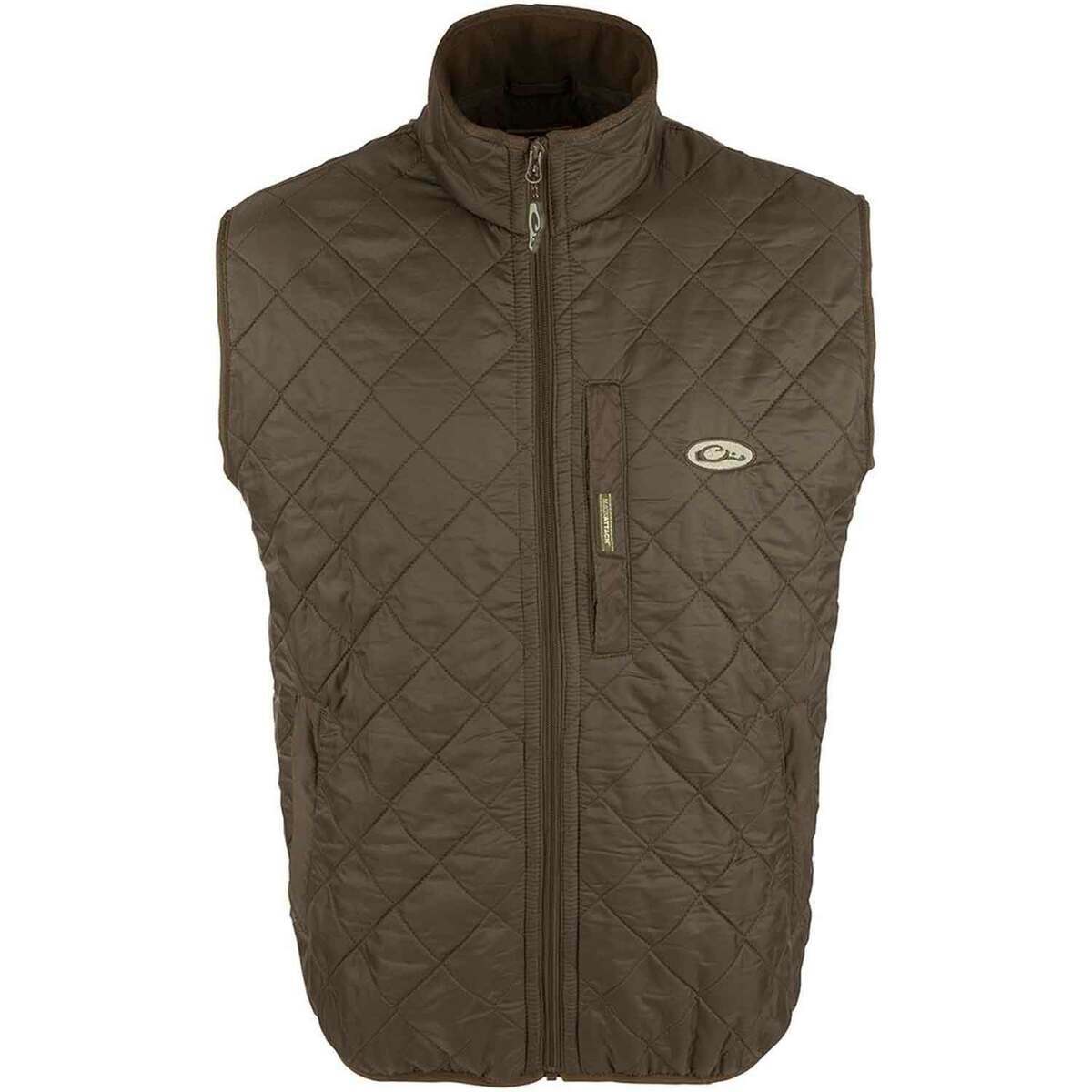 Drake Men's Delta Quilted Fleece Lined Insulated Hunting Vest Drake Men's Delta Quilted Fleece Lined Insulated Hunting Vest