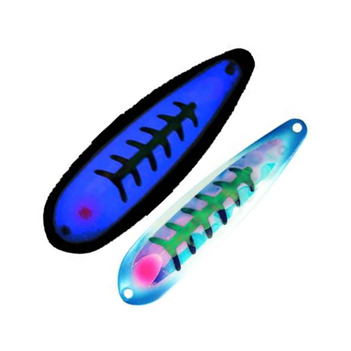 Dreamweaver Magnum Trolling Spoon - Super Glow Blue Skinny Jeans UV, 4.75in - Super Glow Blue Skinny Jeans UV Dreamweaver Magnum Trolling Spoon - Super Glow Blue Skinny Jeans UV, 4.75in - Super Glow Blue Skinny Jeans UV
