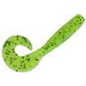 Dry Creek Custom Baits Single Tail Money Grubber Grub - Chartreuse Pepper, 4in, 20pk - Chartreuse Pepper