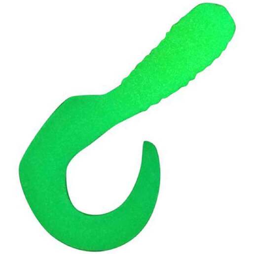 Dry Creek Solar Power Swirl Tail Grubs - AfterglowithMilktreuse (green glow)