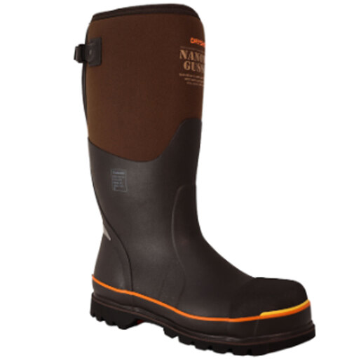 Dryshod Men's Nanotoe Protective Gusset Rubber Work Boots - Black/Orange 6