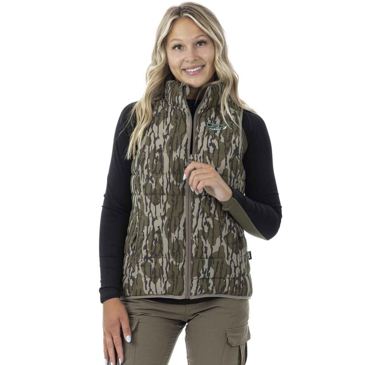 DSG Outerwear Women's Mossy Oak Bottomland Original Reversible Puffer Hunting Vest DSG Outerwear Women's Mossy Oak Bottomland Original Reversible Puffer Hunting Vest