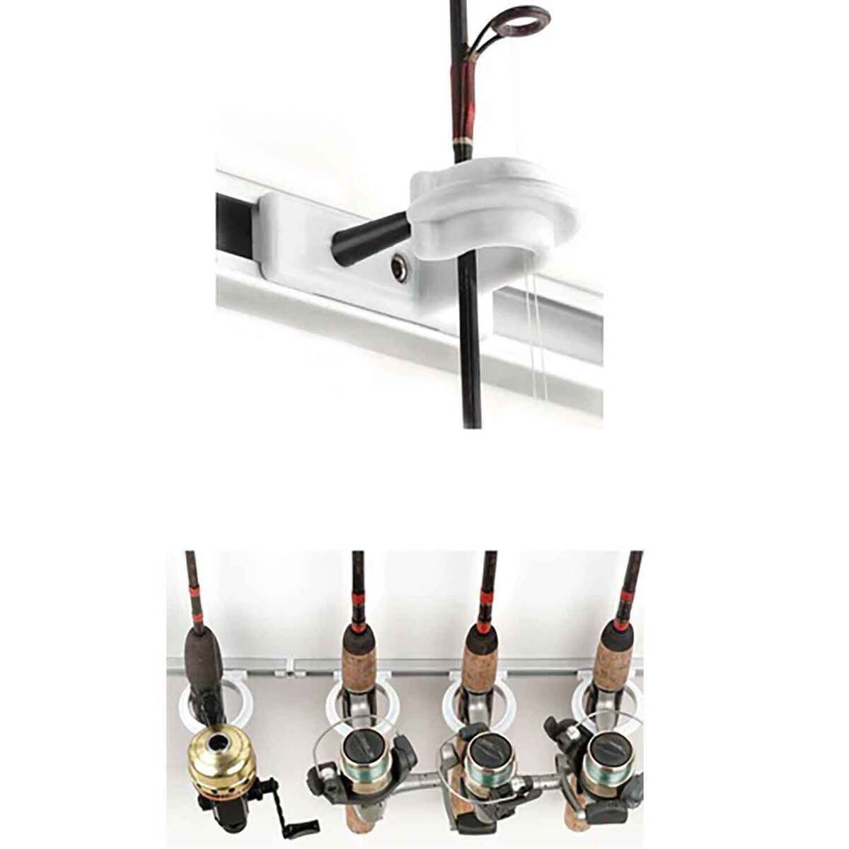 Dubro Fishing Trac-A-Rod Fishing Rod Rack - 2ft, Silver/White, 6 rods ...