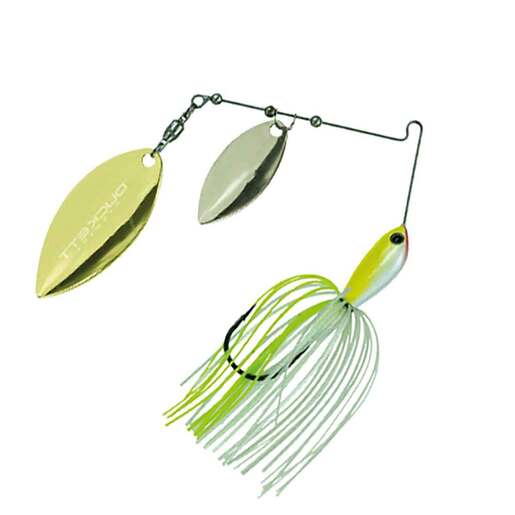 Duckett Fishing Double Willow Waterslash Spinnerbait - 1 Pack - White Chartreuse